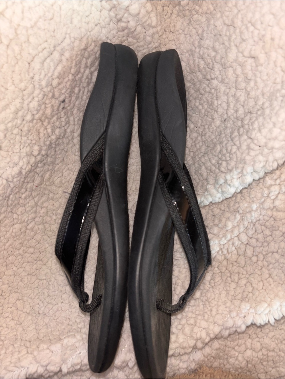 Vionic Orthaheel Black Patent Thong Sandals Flip Flops Women’s 10 US - Picture 5 of 7